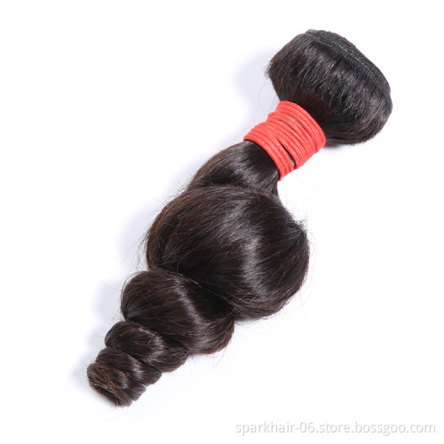 100% Unprocessed Virgin Cuticle Aligned Loose Wave Non-Remy Human Weft Natural Black Human Hair Extension 100g/Bundle